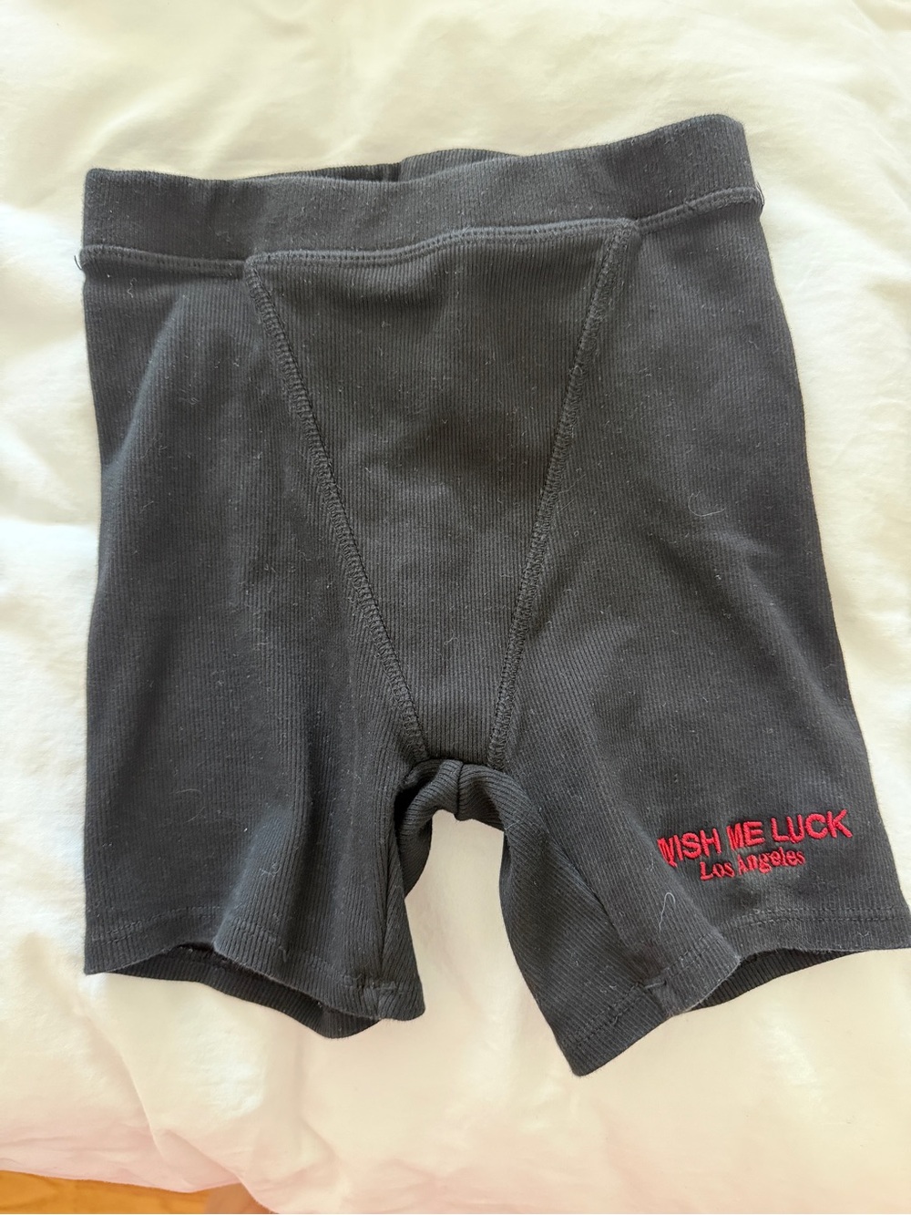 Wish Me Luck LA ribbed biker shorts